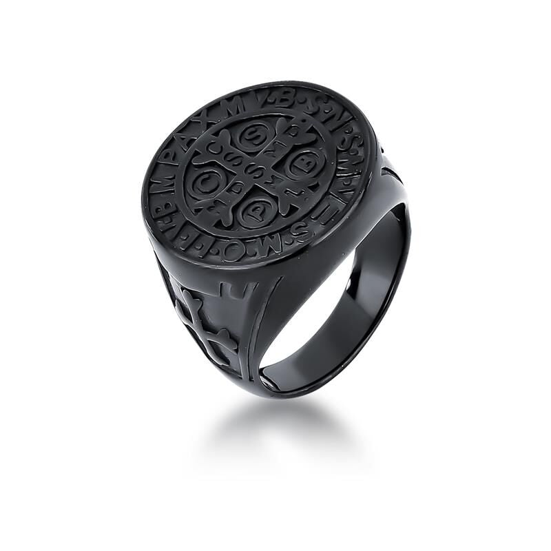 Saint Benedict Round Ring – Stainless Steel