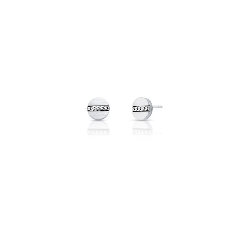 Textured Round Stainless Steel Earring – Modern & Stylish
