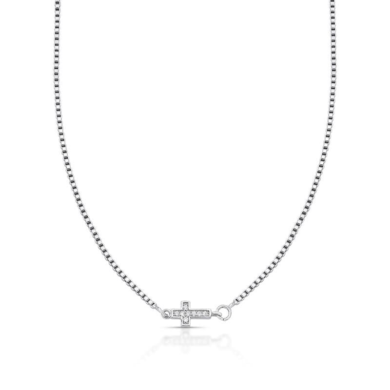 Necklace with Zirconia-Studded Cross